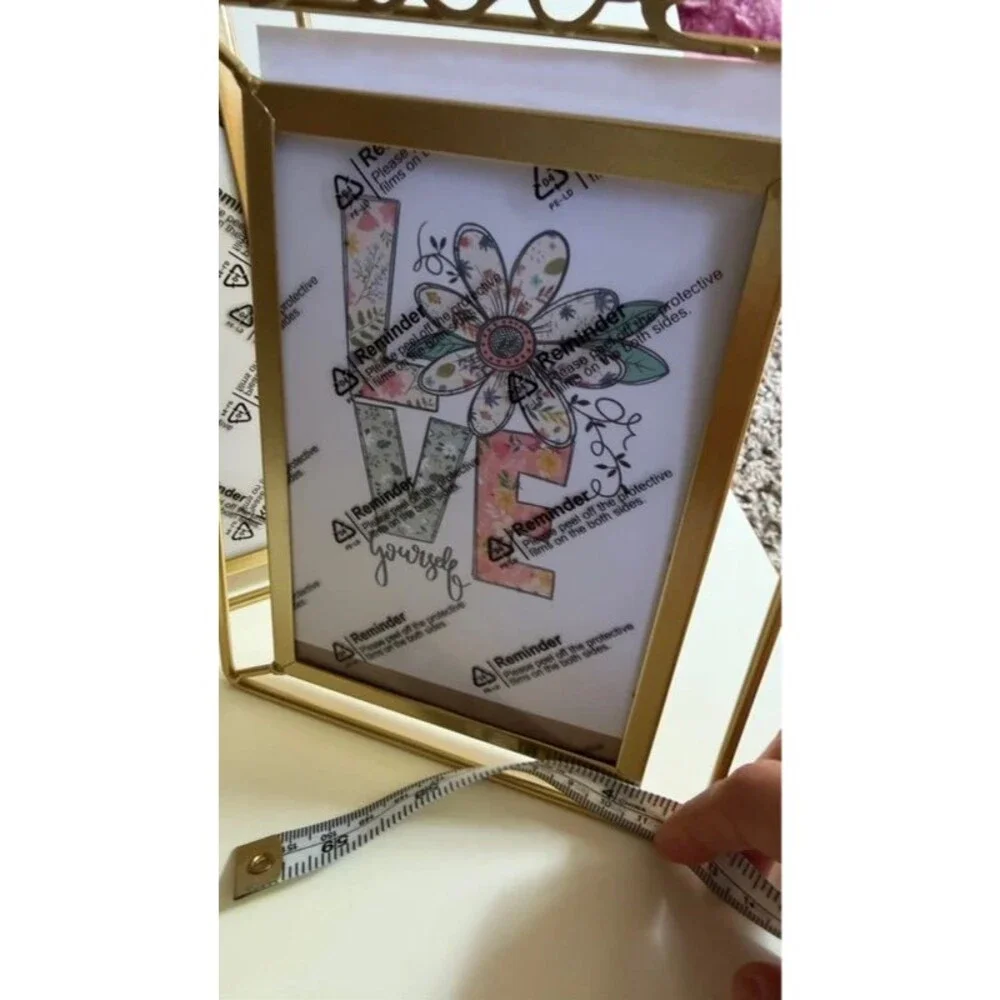 Set of 2 Gold LOVE Photo Frames Romantic Wedding Engagement Anniversary Decor